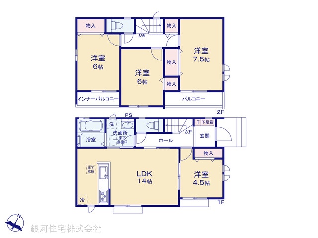 G00388663 東京都東村山市恩多町３丁目 新築一戸建て 4790万円【間取図】