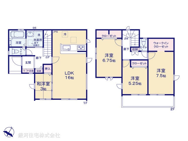G00388684 埼玉県上尾市大字大谷本郷 新築一戸建て 3399万円【間取図】