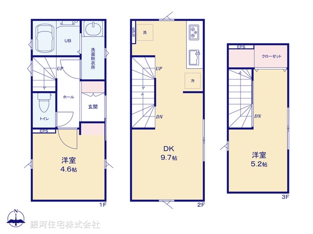 G00388708 東京都北区豊島８丁目 新築一戸建て 3780万円【間取図】