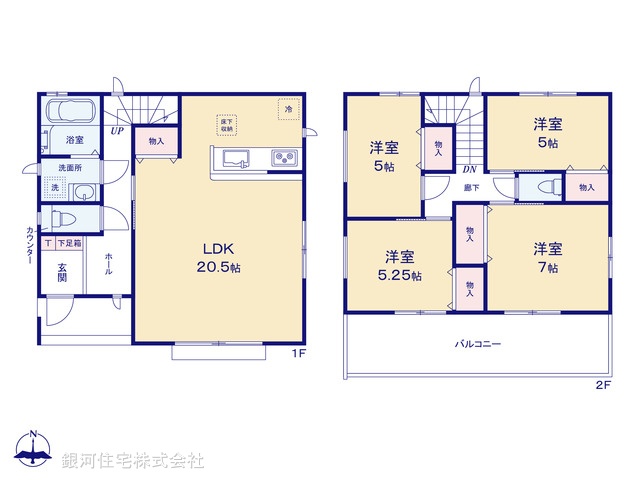 G00388720 埼玉県八潮市大字八條 新築一戸建て 3998万円【間取図】