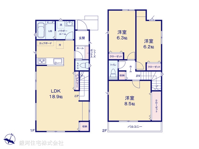 G00388744 東京都国分寺市西町２丁目 新築一戸建て 5690万円【間取図】