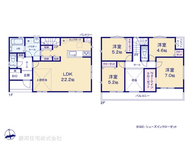 G00388747 東京都町田市能ヶ谷７丁目 新築一戸建て 5990万円【間取図】