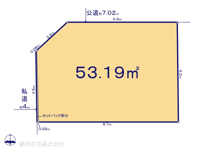 G00388763 千葉県船橋市山手２丁目 土地 3390万円【区画図】