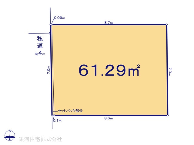 G00388764 千葉県船橋市山手２丁目 土地 3130万円【区画図】