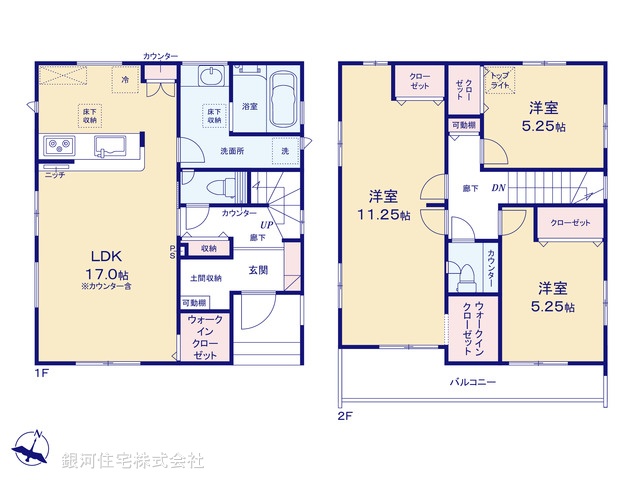 G00388766 埼玉県草加市青柳７丁目 新築一戸建て 4498万円【間取図】
