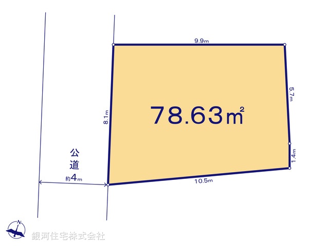 G00388798 東京都町田市東玉川学園２丁目 土地 2140万円【区画図】