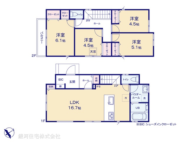 G00388802 東京都町田市真光寺１丁目 新築一戸建て 4490万円【間取図】