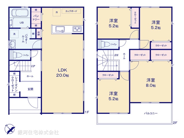 G00388813 東京都府中市日新町１丁目 新築一戸建て 6190万円【間取図】