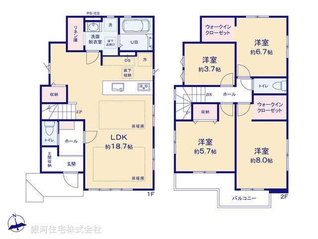 G00388814 東京都西東京市向台町６丁目 新築一戸建て 6499万円【間取図】