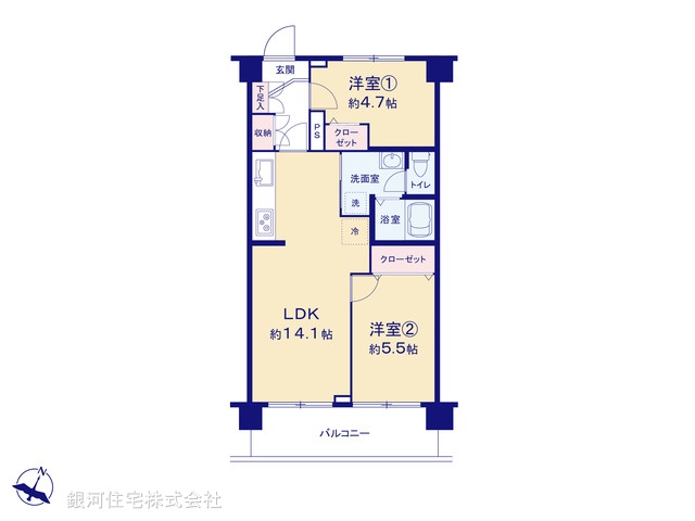 G00388834 東京都板橋区小豆沢１丁目 中古マンション 2290万円【間取図】