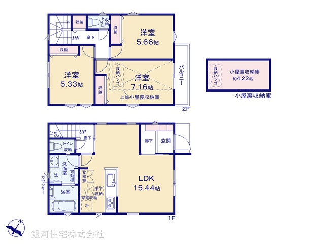 G00388844 東京都立川市栄町３丁目 新築一戸建て 5430万円【間取図】