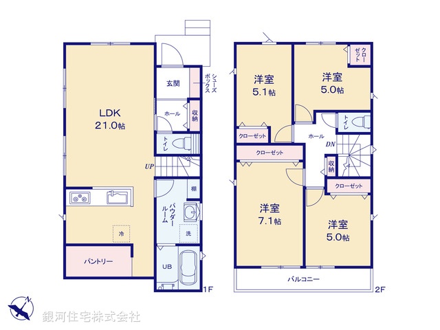 G00388860 神奈川県相模原市南区若松６丁目 新築一戸建て 4990万円【間取図】