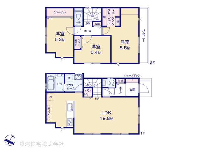 G00388863 神奈川県横浜市戸塚区上柏尾町 新築一戸建て 5390万円【間取図】