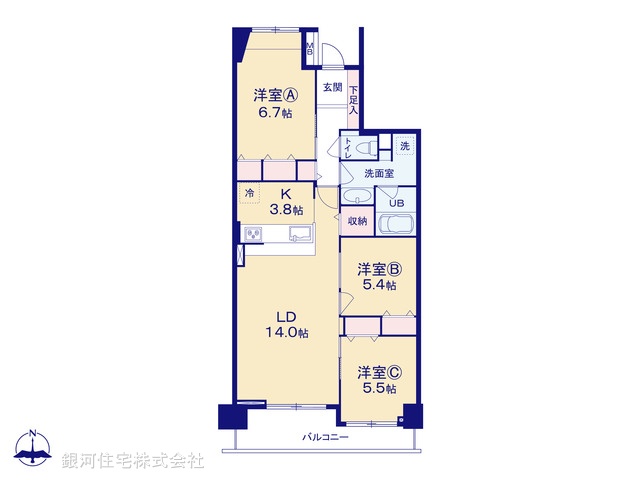 G00388882 千葉県浦安市明海１丁目 中古マンション 6780万円【間取図】