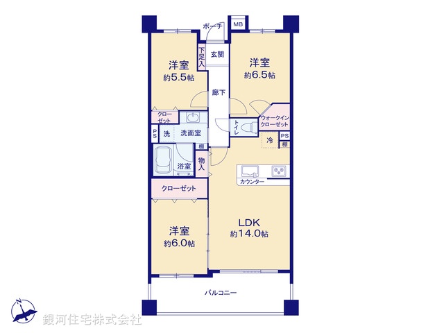 G00388897 神奈川県横浜市南区別所３丁目 中古マンション 4899万円【間取図】
