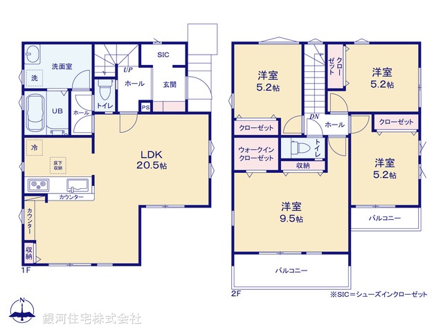 G00388946 千葉県柏市西柏台１丁目 新築一戸建て 5499万円【間取図】