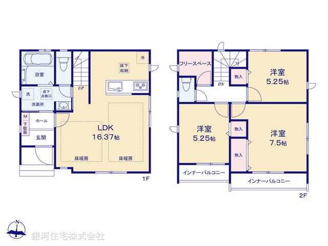 G00388956 東京都練馬区田柄４丁目 新築一戸建て 7690万円【間取図】