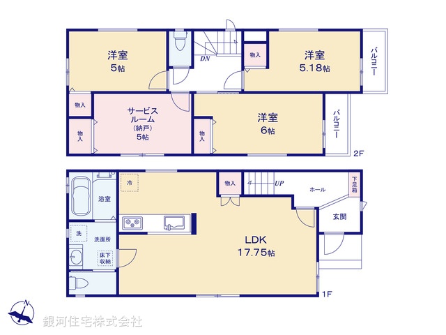 G00389014 千葉県市川市柏井町１丁目 新築一戸建て 4298万円【間取図】