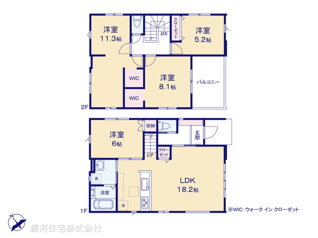 G00389064 埼玉県三郷市戸ヶ崎１丁目 新築一戸建て 4498万円【間取図】
