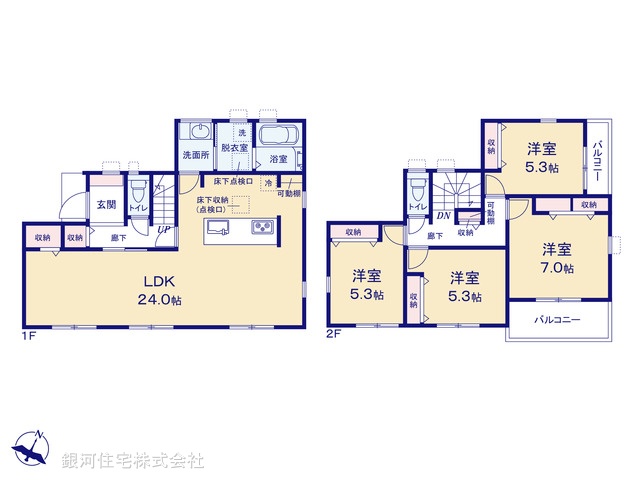 G00389092 神奈川県横浜市青葉区荏田西２丁目 新築一戸建て 1億480万円【間取図】
