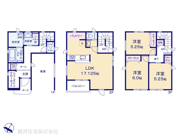 G00389107 神奈川県相模原市南区東林間４丁目 新築一戸建て 4780万円【間取図】