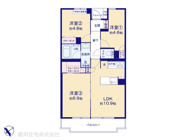 G00389112 千葉県習志野市本大久保５丁目 中古マンション 2580万円【間取図】