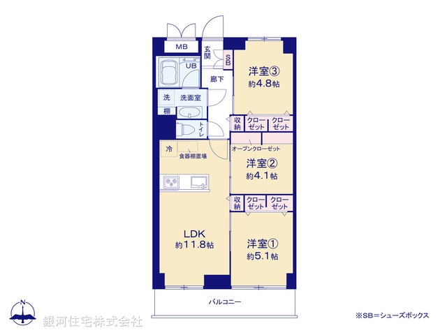 G00389119 東京都墨田区立川２丁目 中古マンション 6999万円【間取図】
