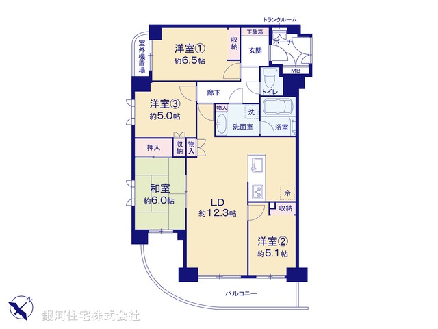 G00389126 神奈川県藤沢市藤沢 中古マンション 6490万円【間取図】