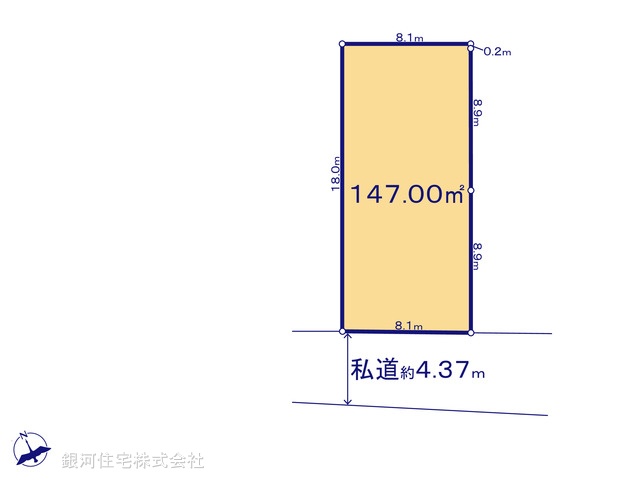 G00389153 東京都武蔵野市吉祥寺北町３丁目 土地 1億490万円【区画図】