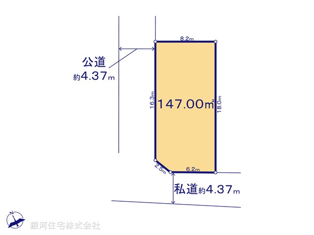 G00389154 東京都武蔵野市吉祥寺北町３丁目 土地 1億1090万円【区画図】