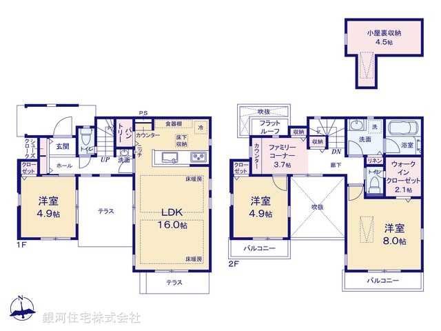 G00389229 東京都三鷹市野崎３丁目 新築一戸建て 7780万円【間取図】