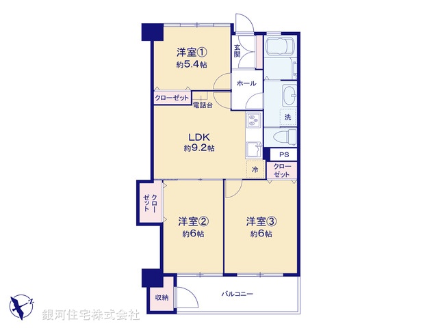 G00389238 神奈川県横浜市瀬谷区三ツ境 中古マンション 1999万円【間取図】