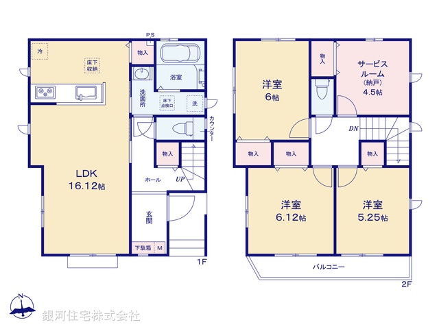 G00389240 千葉県市川市須和田１丁目 新築一戸建て 4990万円【間取図】