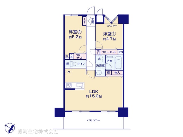 G00389312 東京都大田区久が原５丁目 中古マンション 6690万円【間取図】