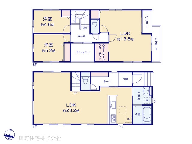 G00389318 埼玉県草加市青柳８丁目 新築一戸建て 4798万円【間取図】