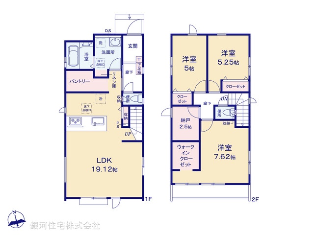 G00389321 東京都世田谷区喜多見１丁目 新築一戸建て 7380万円【間取図】
