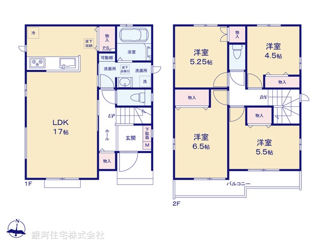 G00389345 東京都葛飾区西水元２丁目 新築一戸建て 4890万円【間取図】