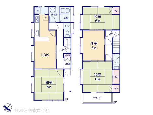G00389364 埼玉県桶川市西２丁目 中古一戸建て 1280万円【間取図】