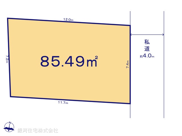 G00389367 埼玉県上尾市大字上 土地 980万円【区画図】