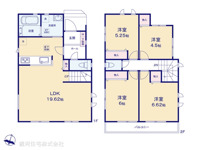 G00389387 東京都江戸川区鹿骨３丁目 新築一戸建て 5790万円【間取図】