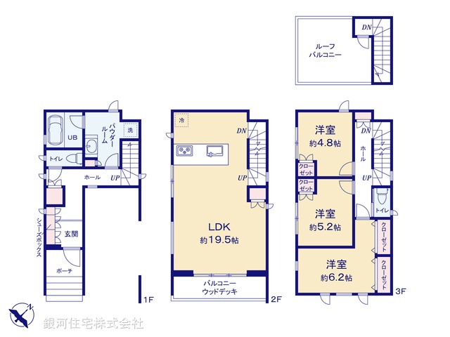 G00389403 神奈川県鎌倉市腰越４丁目 新築一戸建て 6080万円【間取図】