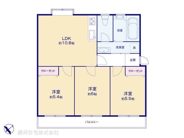 G00389408 神奈川県横須賀市桜が丘２丁目 中古マンション 1180万円【間取図】
