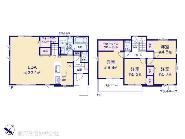 G00389447 埼玉県川越市霞ヶ関北６丁目 新築一戸建て 4399万円【間取図】