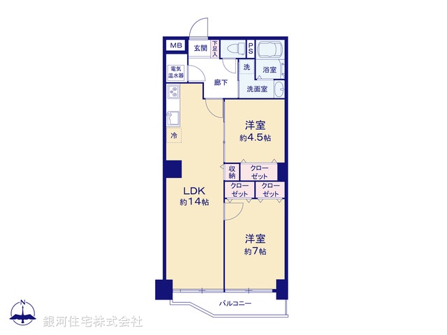 G00389464 東京都八王子市明神町４丁目 中古マンション 2580万円【間取図】