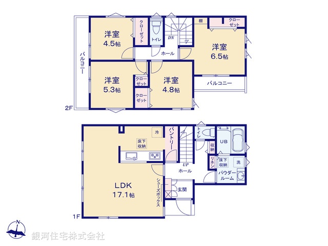 G00389483 神奈川県横須賀市武３丁目 新築一戸建て 2980万円【間取図】