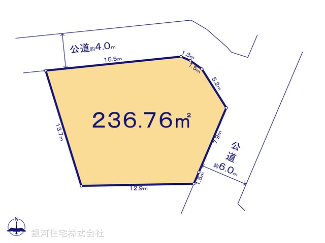G00389496 東京都町田市西成瀬１丁目 土地 3880万円【区画図】
