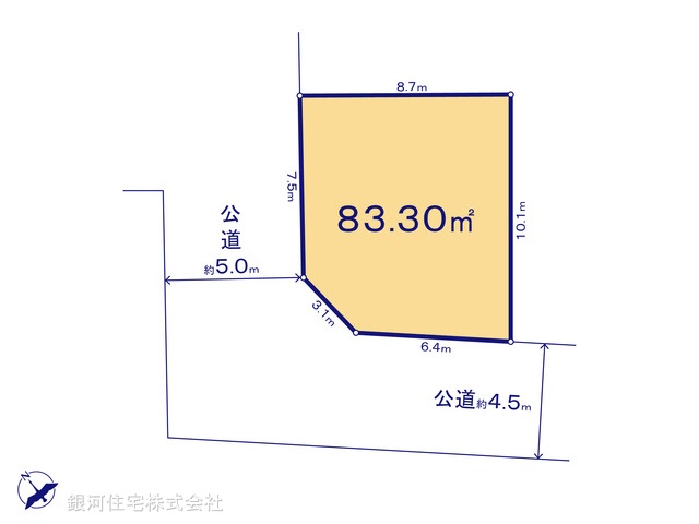 G00389497 神奈川県相模原市南区御園１丁目 土地(建築条件付土地) 3780万円【区画図】