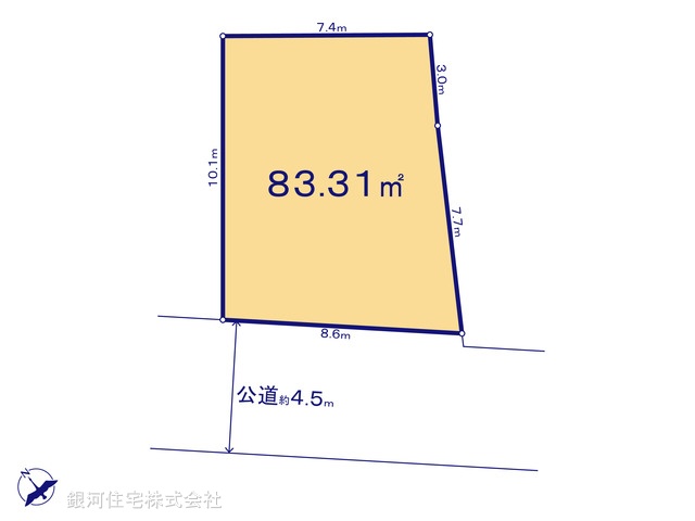 G00389498 神奈川県相模原市南区御園１丁目 土地(建築条件付土地) 3580万円【区画図】
