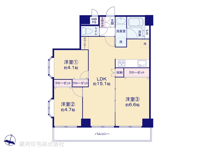 G00389518 神奈川県横浜市港北区小机町 中古マンション 2290万円【間取図】