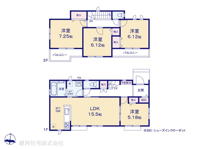 G00389527 東京都葛飾区南水元２丁目 新築一戸建て 5190万円【間取図】
